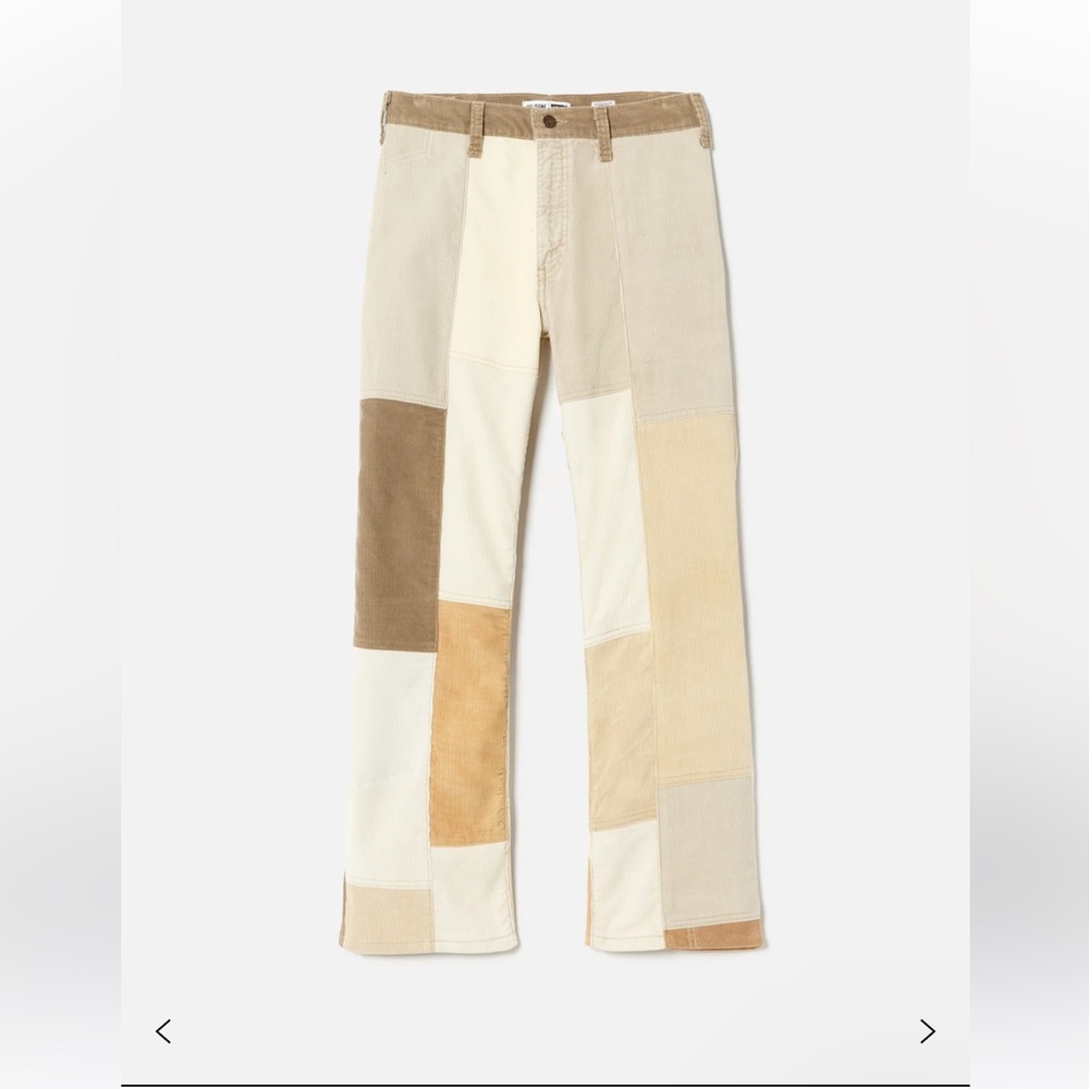 RE/DONE upcycled corduroy patchwork pants - made from vintage fabrics